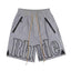 RHUDE Outline Script Logo Drawstring Athletic Shorts - Grey