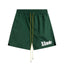 RHUDE Small Script Logo Drawstring Athletic Shorts - Dark Green