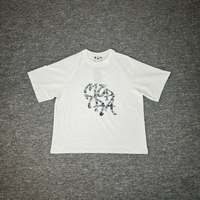 Mertra Graphic Logo Tee - White (Monochrome Pattern) Hover Image