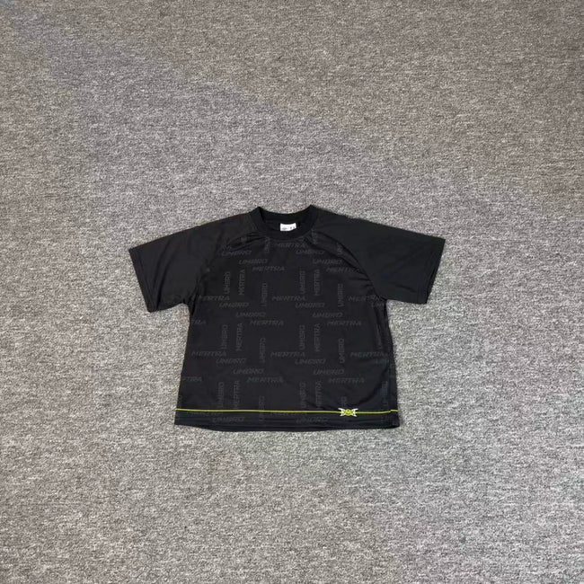 Mertra Patterned Raglan Tee - Black Hover Image