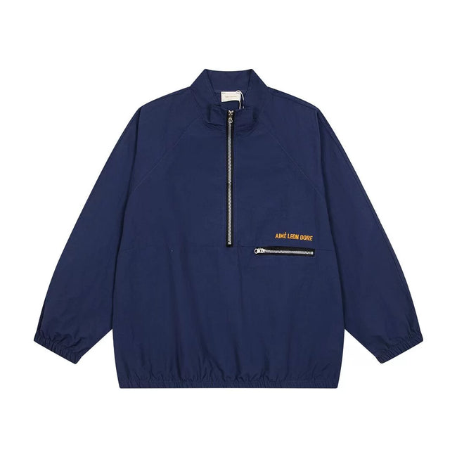 Aimé Leon Dore Nylon Half-Zip Pullover - Navy Hover Image