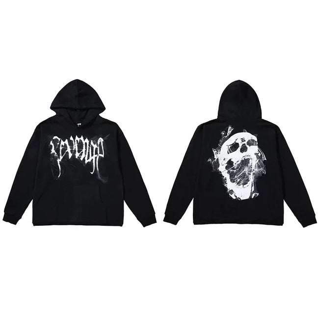 Revenge Smoke Skull Arch Logo Pullover Hoodie black Hover Image