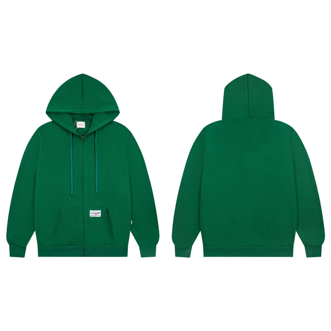 Aimé Leon Dore Thermal-Lined Script Zip-Up Hoodie - Forest Green Hover Image