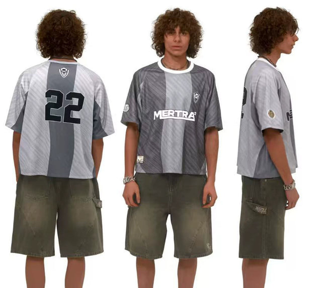 Mertra Monogram Panel Jersey - Grey/White Hover Image