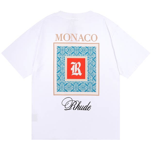 RHUDE "Monaco" Graphic Print T-Shirt - White Hover Image