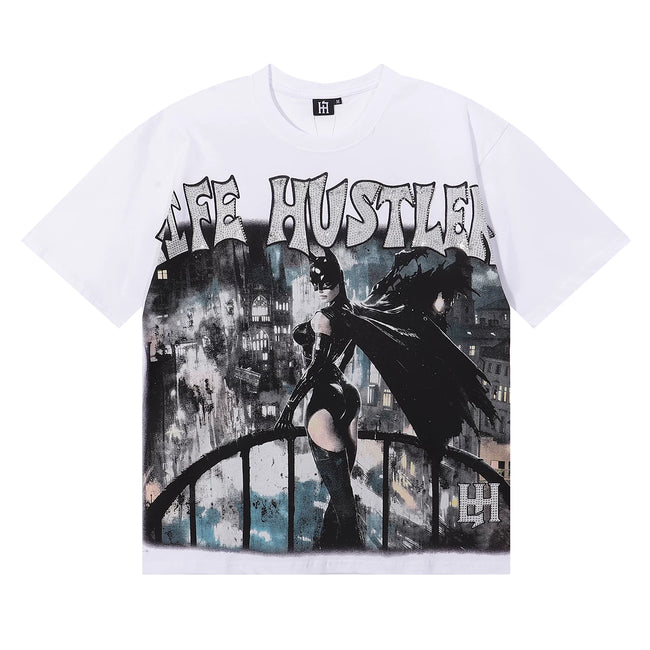 Life Hustlers Bat Graphic Vintage Tee - White Hover Image