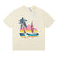RHUDE "Sunset Beach" Graphic Print T-Shirt - Cream
