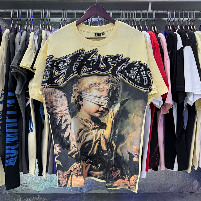 Life Hustlers Cherub Angels Graphic Tee - Yellow/Cream Hover Image