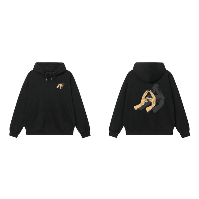 Palace Black Hand Sign Tri-Ferg Hoodie Hover Image