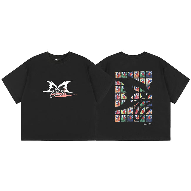 Mertra Cyber Butterfly Graphic Tee - Black Hover Image