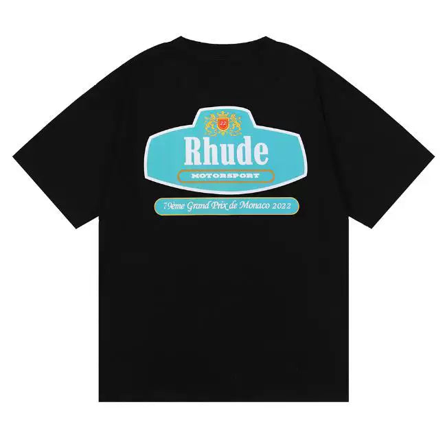RHUDE Motorsport Grand Prix Graphic Back-Print T-Shirt - Black Hover Image