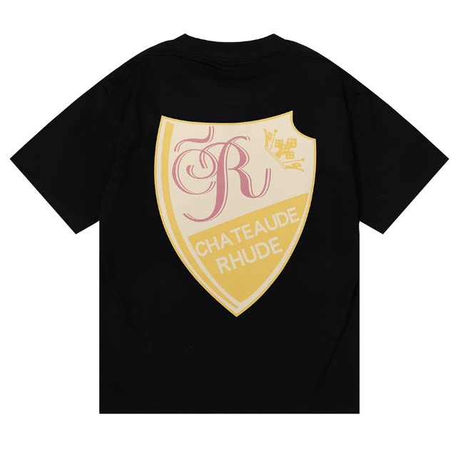 RHUDE "Chateau de Rhude" Shield Graphic Back-Print T-Shirt - Black Hover Image