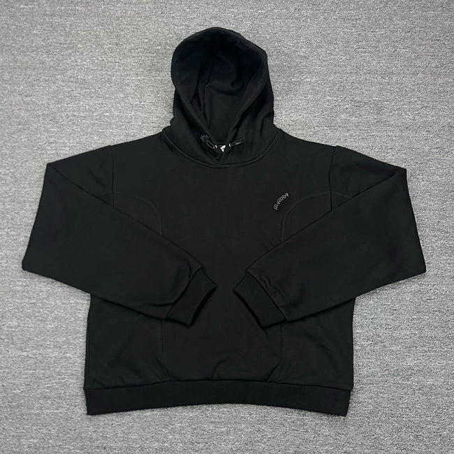 Mertra Minimalist Pullover Hoodie - Black Hover Image