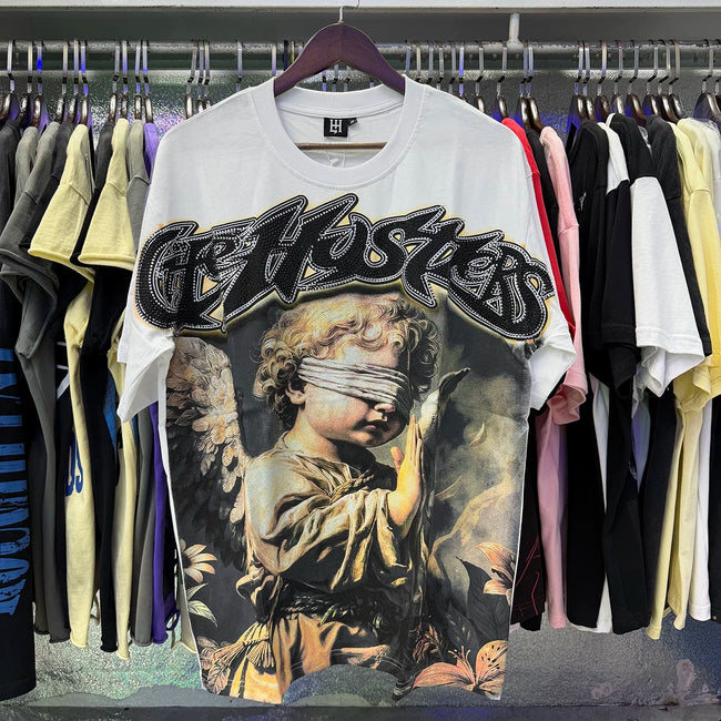 Life Hustlers Cherub Angels Graphic Tee - White (Vintage Edition) Hover Image
