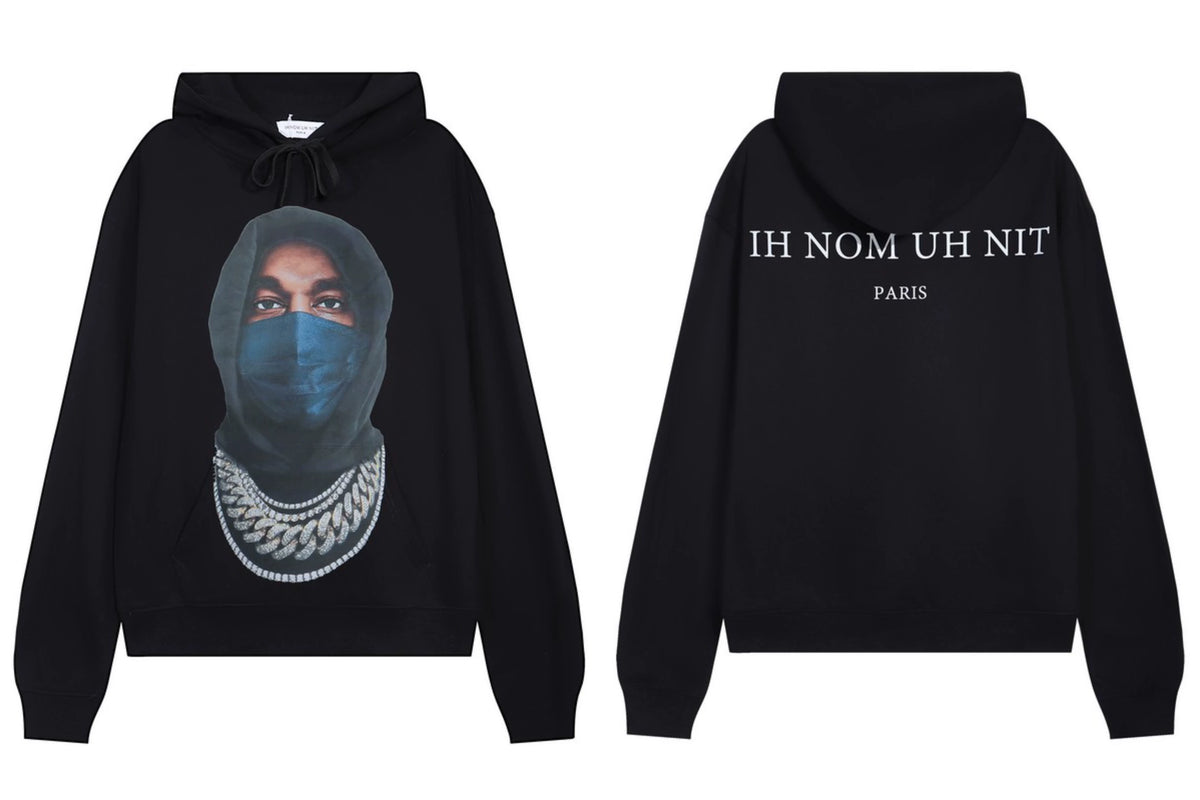 IH NOM UH NIT Masked Figure Cuban Link Hoodie - Black