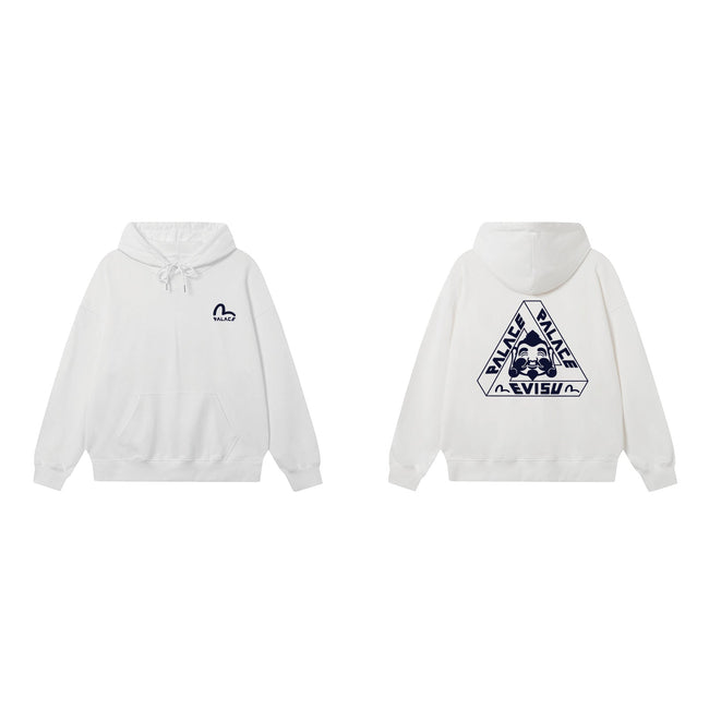 Palace White Evisu Collaboration Tri-Ferg Hoodie Hover Image