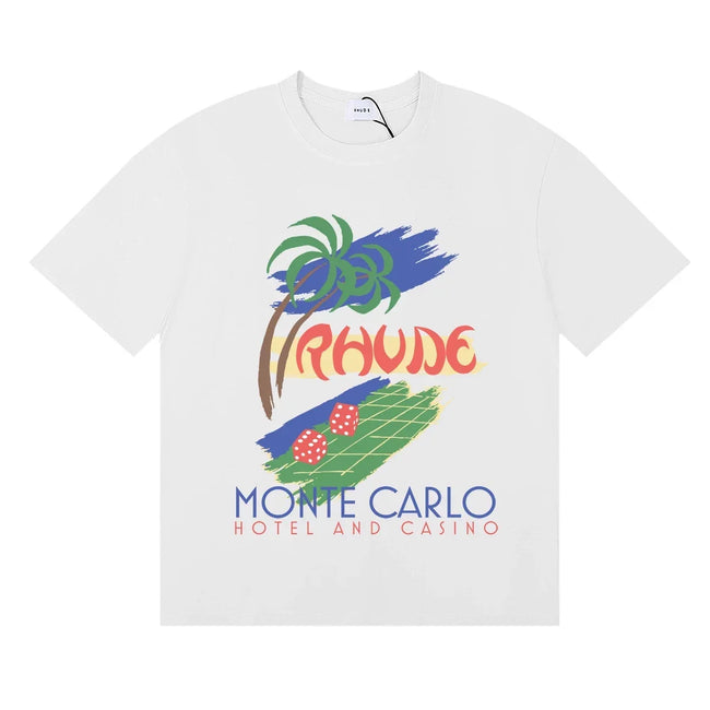 RHUDE "Monte Carlo" Graphic Print T-Shirt - White Hover Image