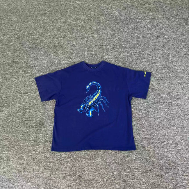 Mertra Tribal Scorpion Graphic Tee - Royal Blue Hover Image